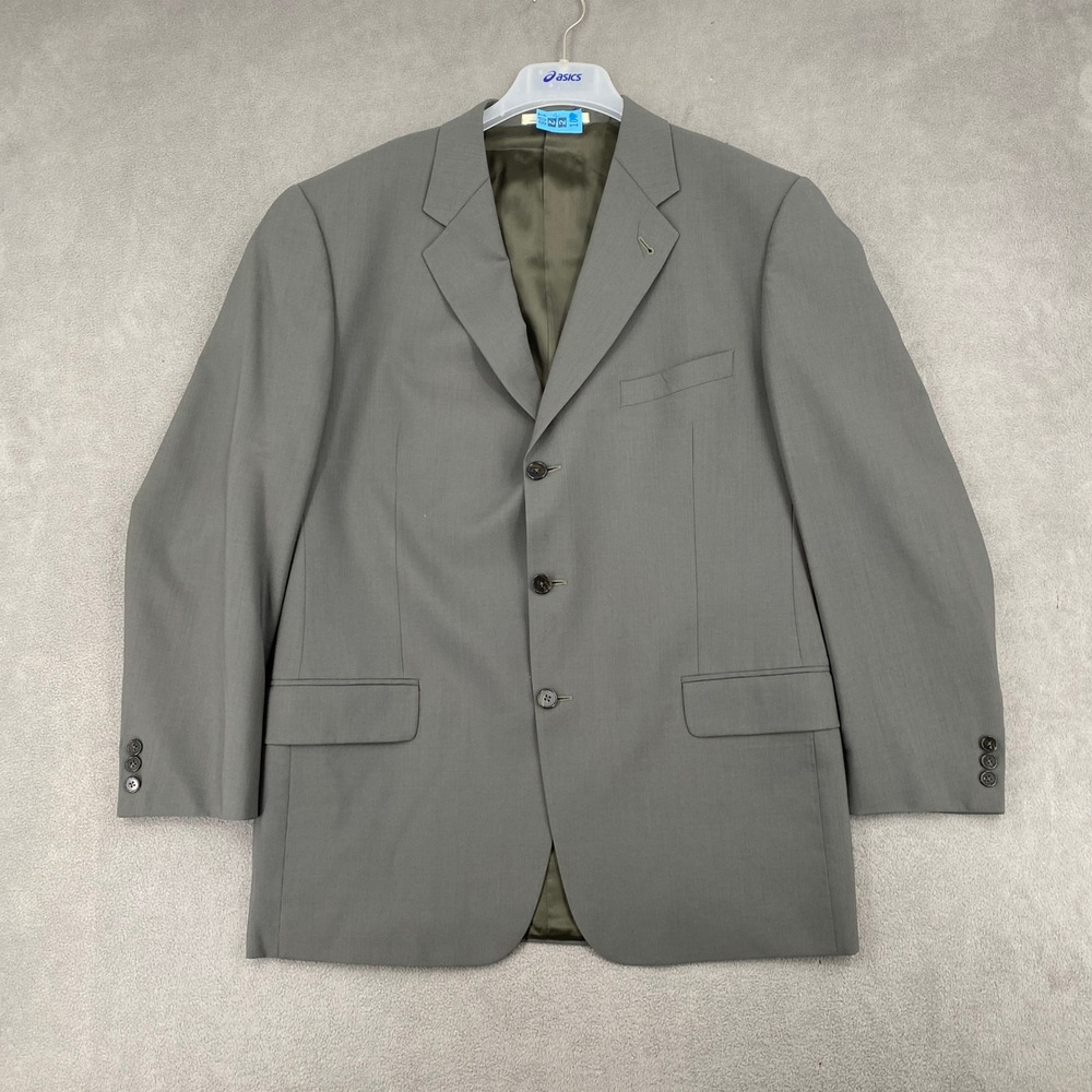 Joseph Abboud Nordstrom Mens 43R Wool Suit Jacket Blazer Olive Grey 3 Button